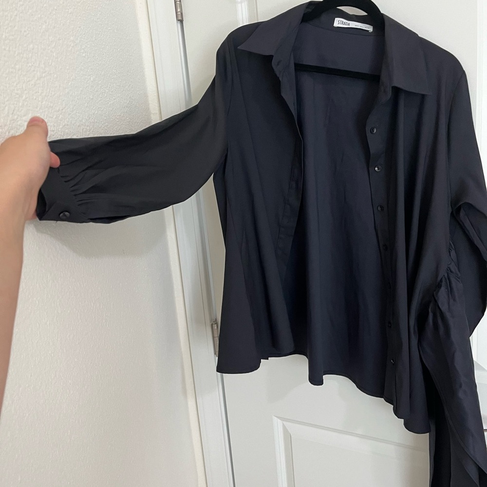 Navy Button-Up Shirt